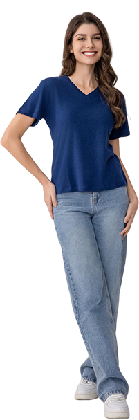 奢华平纹布 T 恤